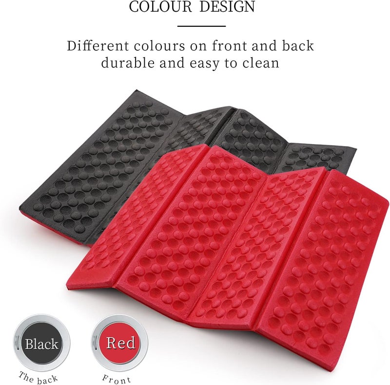 Ace Camp 3940 Portable Lightweight Mini Waterproof Folding Mat, Foam Sitting Pad for Outdoor Activities, Foldable Kneeling and Seat Cushion for Comfort, Red - Image 3